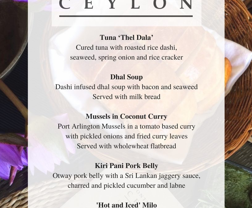 Modern Sri Lankan Tasting